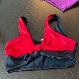 black and red bra top